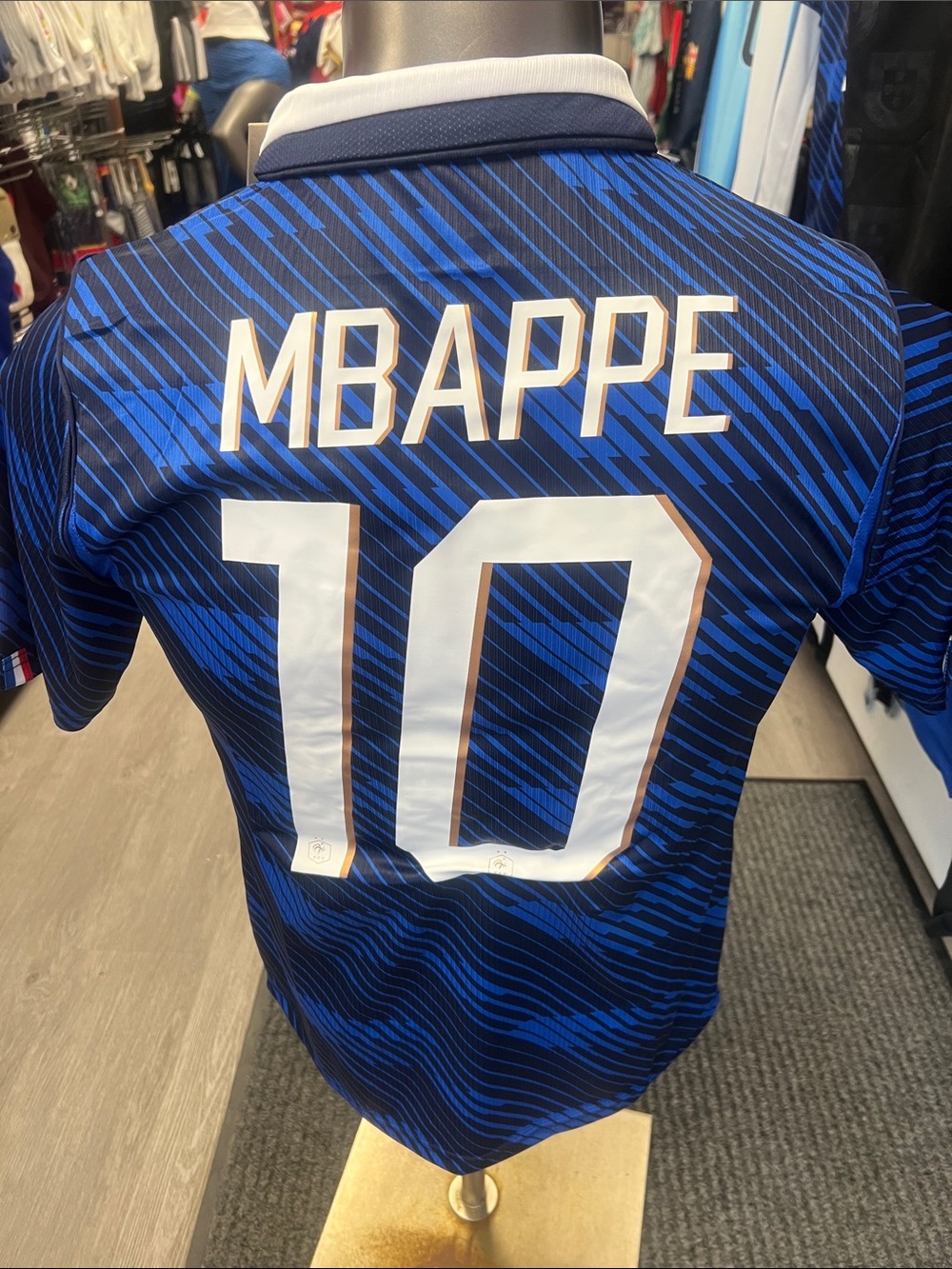 Mbappe Men's France Blue #10 Football Jersey with White Collar - Picture 2 of 2